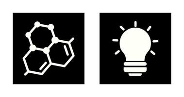 Molecule and Light Bulb Icon vector