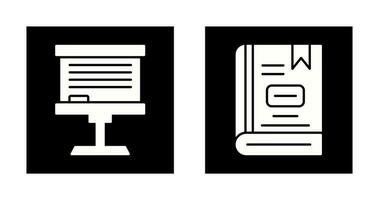 tablero y libro icono vector