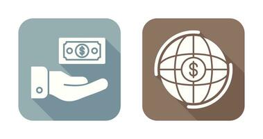 Money and Globe Icon vector