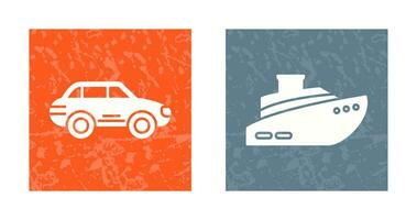 Car and Ship Icon vector