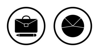 briefcase and pie chart analysis Icon vector