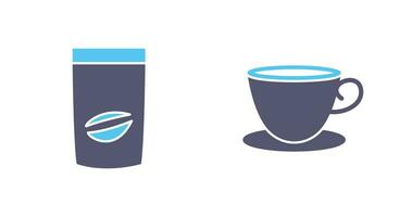 coffee bag and tea cup  Icon vector