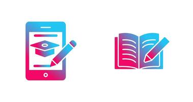 Online Course and Write Icon vector