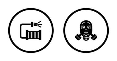 Water Hose and Gas Mask Icon vector