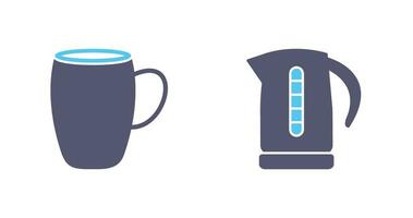 mug and kettle Icon vector