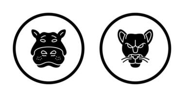 Panther an d Hippo Icon vector