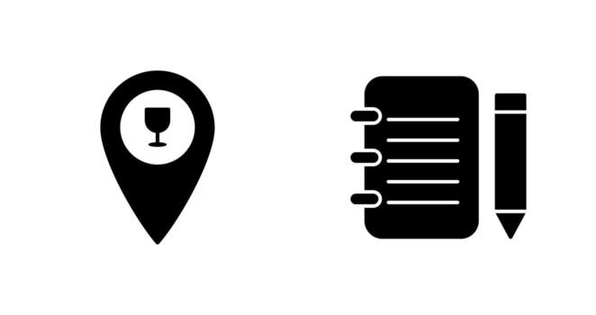 bar location and notepad Icon vector