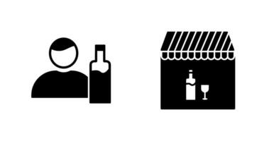 man drink and Cafe bar Icon vector