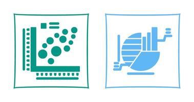 Plot and Pie Chart Icon vector