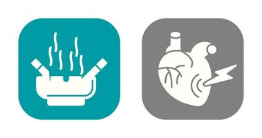 Heart Attack and hashtray Icon vector