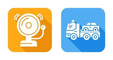 Fire Alarm and Tow Truck Icon vector