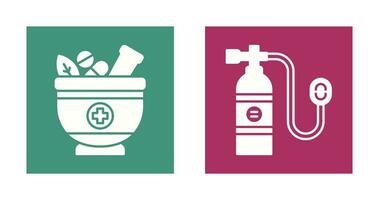 Herb and Oxygen Tank Icon vector