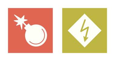 danger of explosion and high voltages  Icon vector