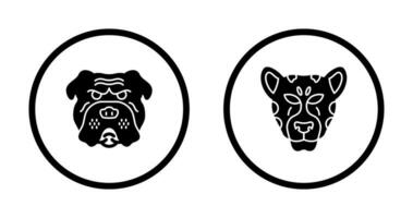 Bulldog and leopard Icon vector