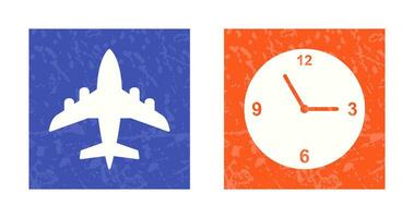 Aeroplane and time  Icon vector