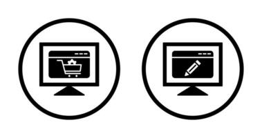 e commerce setting and edit webpage Icon vector