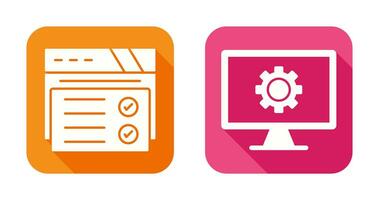 Web Browser and Monitor Screen Icon vector