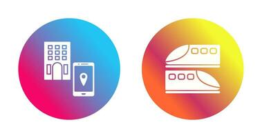 find hotel and train  Icon vector