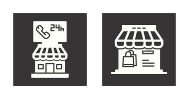 24 Hour and Store Icon vector