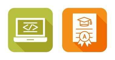 Coding and Report Card Icon vector