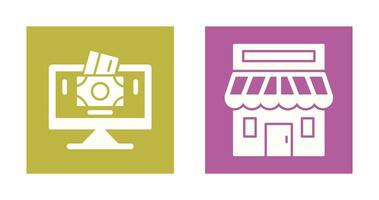 Payment Option and Retail Place Icon vector