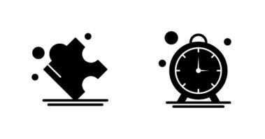 Puzzle and Stop Watch Icon vector