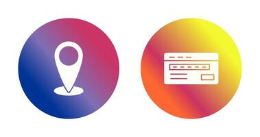 location and credit card Icon vector