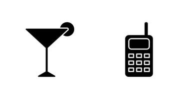 cosmopolitan and walkie talkie Icon vector