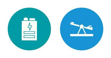 Battery and Seesaw Icon vector