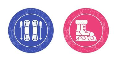 Skills and Snow Boots Icon vector