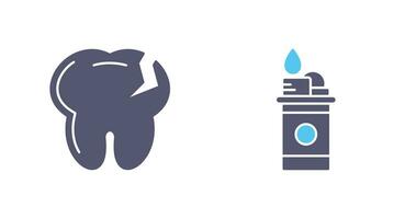 Tooth and Lighter Icon vector