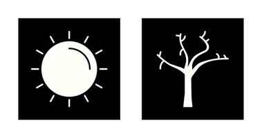 Sun and Tree Icon vector