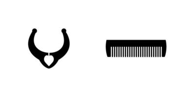 Necklace and Comb Icon vector