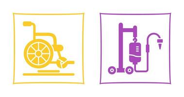 Wheel Chair and Intravenous Icon vector