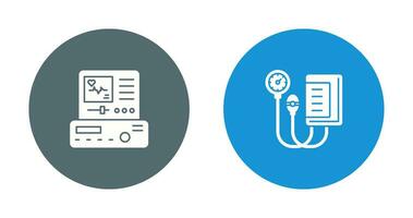 Electrocardiogram and Blood Pressure Gauge Icon vector