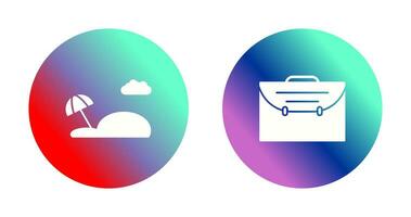 Beach and Suitcase Icon vector