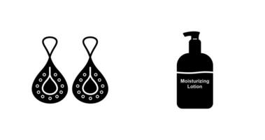 Earring and Lotion Icon vector