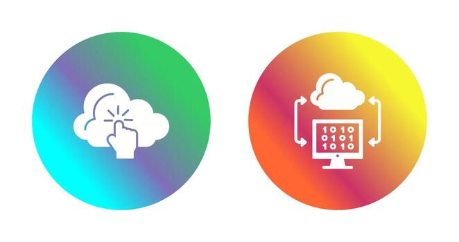 nube informática y nube codificación icono vector