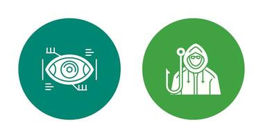 Eye Recongnition and Phishing Icon vector