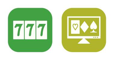 online gambling and triple sevens Icon vector