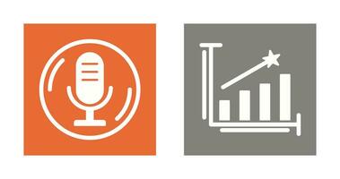 Microphone and Line Bars Icon vector