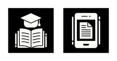 Graduation and Phone Icon vector