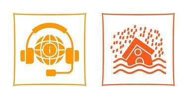 Call Center and Disaster Icon vector