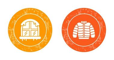 Window and Winter Clothes Icon vector