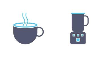 Hot Coffee and Coffee Blender Icon vector