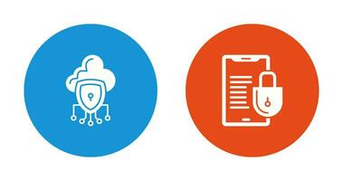 Data Protection and Smart Phone Icon vector