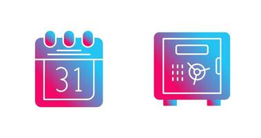 Calendar and Safe Box Icon vector