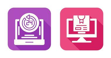 24h Support and New Lable Icon vector