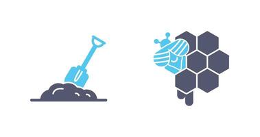 Digging and Honeycomb Icon vector