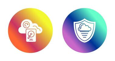 Shield and Hard Drive Icon vector